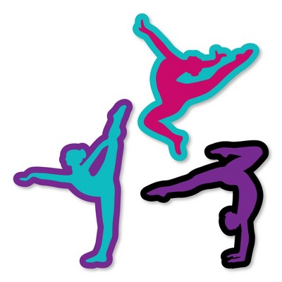 Big Dot of Happiness Tumble, Flip & Twirl - Gymnastics - DIY Shaped Birthday Party or Gymnast Party Cut-Outs - 24 Count