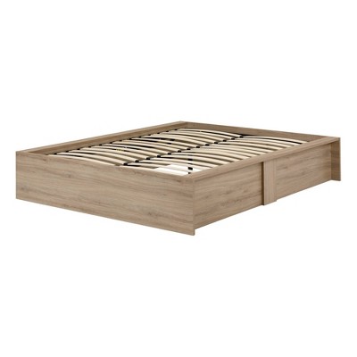 Queen Step One Ottoman Storage Bed Rustic Oak - South Shore