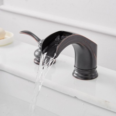Oil-Rubbed Bronze 2-Handle Waterfall Bathroom Faucet