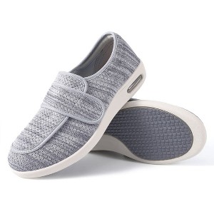 Women's Wide Width Elderly Shoes, Adjustable Hook and Loop Closure Anti-Slip Breathable Lightweight, Swollen Feet Walking Sneakers - 1 of 4