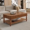 KWPZQEB Coffee Table, Lift Top Coffee Table with Hidden & Open Compartment, Retro Center Table with Wooden Lift Tabletop for Living Room - 2 of 4
