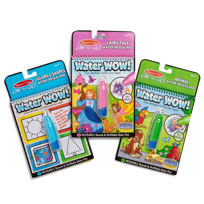 Melissa &#38; Doug On the Go Water Wow! Activity Pads Set - Colors and Shapes, Fairy Tales, Animals, 1 of 12