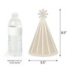 Big Dot of Happiness Tan Stripes - Cone Happy Birthday Party Hats for Kids and Adults - Set of 8 (Standard Size) - 3 of 4