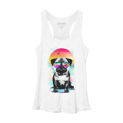 Women's Design By Humans Summer Pug By clingcling Racerback Tank Top