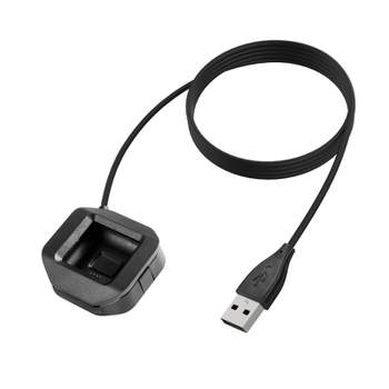 Insten USB Charger Compatible with Fitbit Blaze Smartwatch and Fitness Tracker, Replacement Portable Mini Charging Cradle with 3-Foot Cable, Black