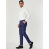 Lars Amadeus Men's Plaid Printed Slim Fit Flat Front Business Dress Pants - 4 of 4