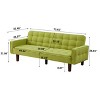NicBex 73.62 Inch Linen Button Tufted Convertible Sofa Bed with Wood Legs for Living Room,Office,Apartment,Bedroom - 3 of 4