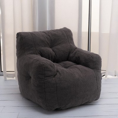 ROOMTEC Bean Bag Chair, Velvet Tufted Foam Accent Lazy Sofa Chair Floor Couch Chair
