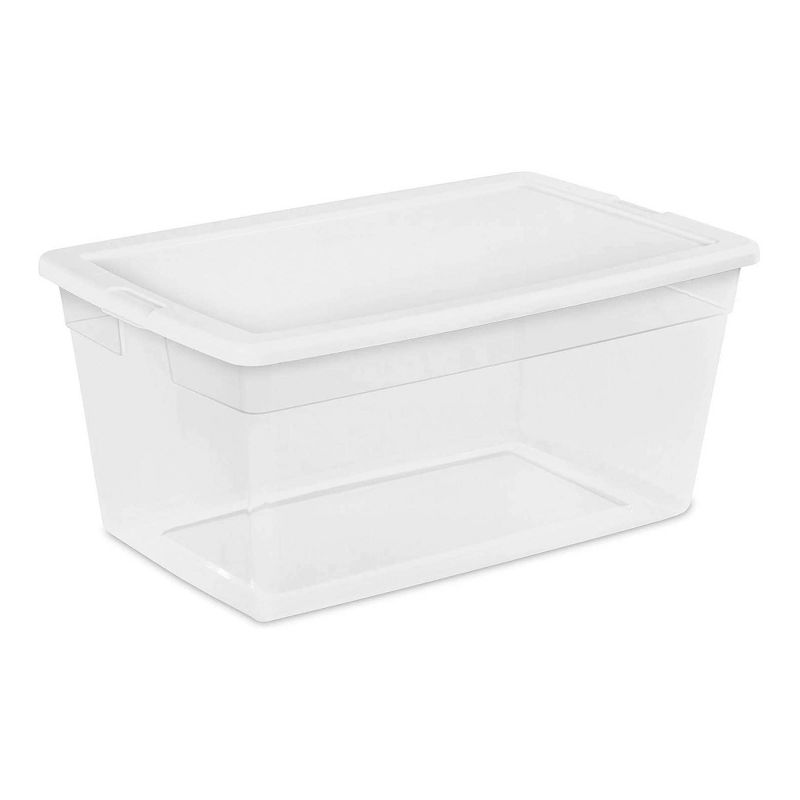 Sterilite 90 Quart Storage Box Container with Clear Base & White Lid, 1 of 8