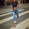 KOJOOIN Women's Stretch Straight Leg Jeans High Waisted Vintage Denim Pants with Roll-Up Hem Comfort Fit Jeans - 2 of 4