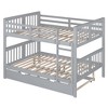 TiramisuBest Full over Full Bunk Bed with Twin Size Trundle and Ladder-Gray - 4 of 4