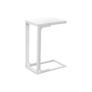 FONTOI C-shaped Side Table, Bedside Table, Snack Stand for Living Room, Bedroom, White, 9"*24.75"*16" - 1 of 4