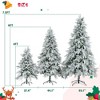 6FT/7.5FT Pre-Lit Snow Flocked Christmas Tree, Artificial Tree with Branch Tips and Multi-Color LED Lights, White+Green-ModernLuxe - 4 of 4
