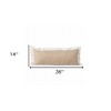 HomeRoots 14" X 36" Beige And White 100% Cotton Geometric Zippered Pillow - 3 of 4