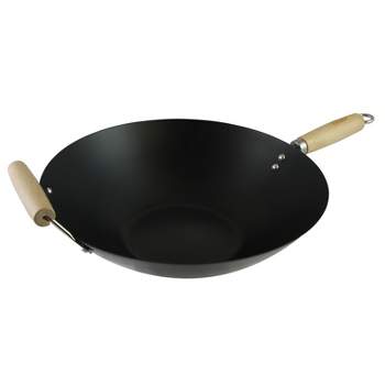Norpro 10 Piece 14 Inch Carbon Steel Stir Fry Cooking Pan Wok Set