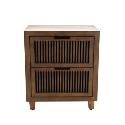 Sawyer 2 Drawer Nightstand Brown - Adore Decor