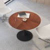 Round Dining Table with Printed Wood Grain Table Top,Metal Base Pedestal Kitchen Table for 4-6 Person for Kitchen Small Space-Maison Boucle - 2 of 4