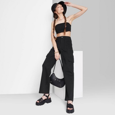 AE, Luxe Wide Leg Pants - Black, Workout Pants Women