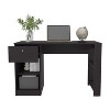 PAGED 47" Wide One Drawer Desk, Four Shelves, Writting Desk, Gamer Desk, Home Office, Living Room White - 2 of 4