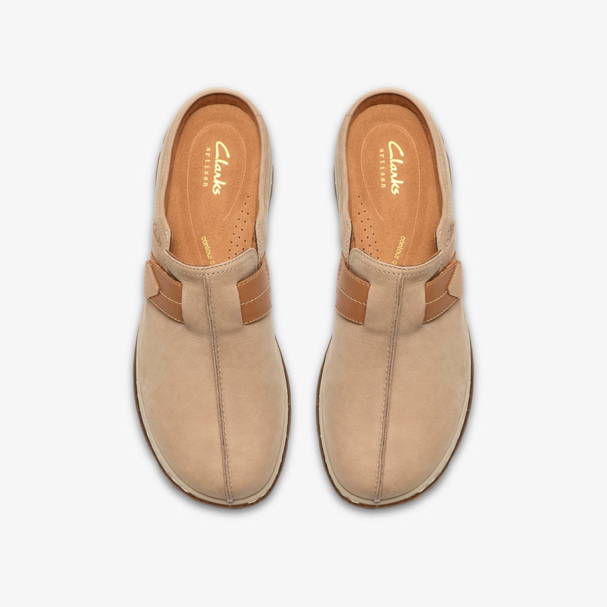 Женские сабо Clarks Womens Orlene Clog Taupe Nubuck Shoes 6 Medium — фото 6