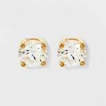 14K Gold Plated Cubic Zirconia Stud Earrings - A New Day™ Gold