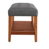 NicBex Storage Bench Shoe Rack Fabric Accent Oak Finish Legs for Bedroom and Entryway, Gray - 4 of 4