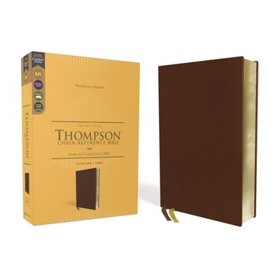 Kjv, Thompson Chain-Reference Bible, Genuine Leather, Calfskin, Brown, Red Letter, Comfort Print - by  Zondervan (Leather Bound)