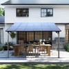 ACEPANO 144 in. W Large Outdoor Wall-Mounted Slanted Metal Gazebo with Roof for Patio & Backyard-Gray - 2 of 4