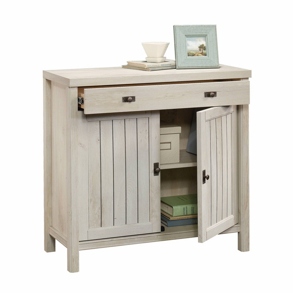 Photos - Wardrobe Sauder 30" Costa Library Base Chalked Chestnut - : Coastal Style Accent Sto 