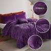 4 Pcs Luxury Style Velvet Comforter Set, Diamond Quilting Ultra Soft Bedding Set for All Season, Easy Care Bed Set with Matching Shams & Pillow - 2 of 4