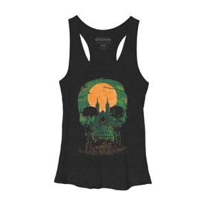 Women's Design By Humans Skull Grave By designpro44 Racerback Tank Top - 1 of 3