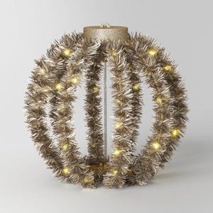 LED Christmas Hanging Tinsel Sphere with Warm White Lights - Wondershop™ - 1 of 3