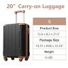 Syemin Luggage Hardshell Luggage Lightweight Durable ABS Suitcases with Double Wheels Expandable 20" Checked Travel Luggage, Brown, 13.6"*8.3"*21.5" - 2 of 4