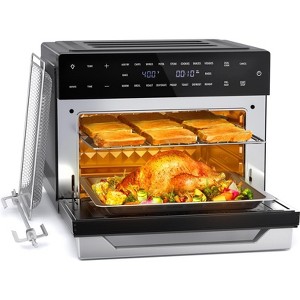32QT Air Fryer Toaster Oven Combo, 19-in-1 Convection Oven with Rotisserie & Dehydrator, Fits 13" Pizza, 6 Accessories, 1800W, Black - 1 of 4