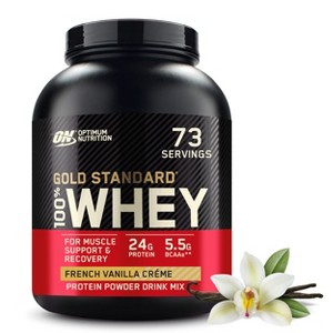 Optimum Nutrition, Gold Standard 100% Whey Protein Powder, French Vanilla Crème, 5lb - 1 of 4