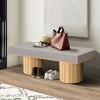 Upholstered Bench With Black Chunky Legs,Entryway Bench,Light Gray Boucle Fabric,Bed-End Bench For Bedroom Living Room,Entryway Shoe Bench-Cuddlewood - 3 of 4