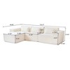 WJShome Modular Sectional Sofa Couch,118.62" L Shaped Cloud Couch with 1 ottomans,Minimalist 4 Seater Convertible Sofa for Living Room - 3 of 4