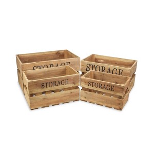 Cheung's Eika Set of 4 Wooden Storage Crates - 1 of 4