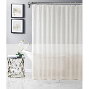 Dainty Home Linea Ombre Striped Linen Textured Shower Curtain - 1 of 4