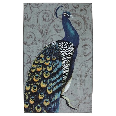 Mohawk Peacock Feathers Area Rug - Blue Green (5'x8')
