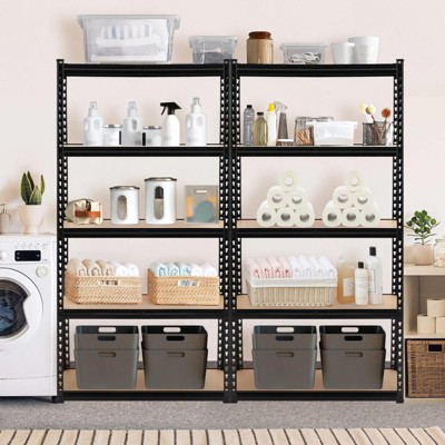 5-Tier Shelving Unit, Adjustable Metal Storage Rack, Heavy Duty Standing Shelf Units, Standing Storage Shelf Organizer for Home, Garage, Shop