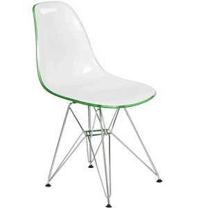 LeisureMod Cresco Modern Acrylic Dining Chair – Eiffel Chrome Base, Stylish Accent Chair for Contemporary Dining Rooms & Kitchen Tables - 1 of 4
