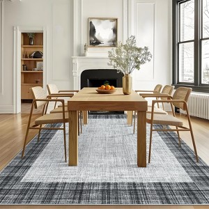 COZONY Contemporary Tartan Pattern Area Rug Runner, Washable Low Profile Carpet Mat with Grip Backing for Living Space, Bedroom, Dorm - 1 of 4