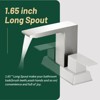 Cobbe Two-Handle 4-Inch Bathroom Sink Centerset Faucet with Waterfall Spout, Pop-Up Drain and Supply Hoses Brushed Nickel - 3 of 4