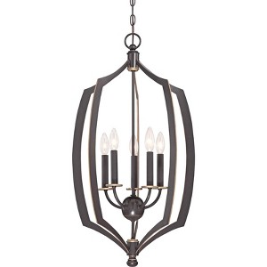 Minka Lavery Downton Bronze Foyer Pendant Chandelier 17" Wide Modern for 5-Light Fixture for Dining Room House Kitchen Entryway - 1 of 3