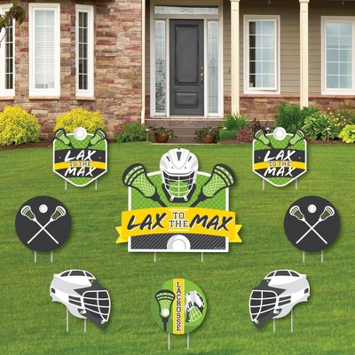 Big Dot of Happiness Lax to the Max Lacrosse Yard Sign and Outdoor Lawn Decorations Party Yard Signs Set of 8