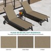 3-Piece Outdoor Lounge Chairs Set of 2 with Glass Table, Patio Lounge Chairs with Adjustable Backrest and Wheels, Waterproof Outdoor Furniture Set - 3 of 4