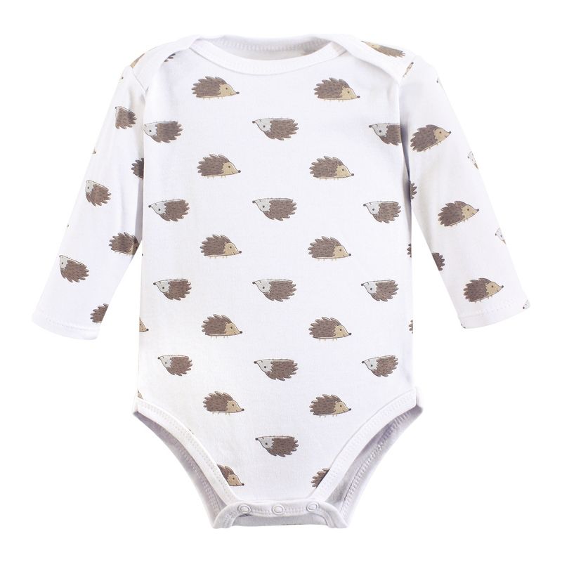 Hudson Baby Unisex Baby Cotton Long-Sleeve Bodysuits, Hedgehog, 4 of 6