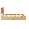 GDFStudio Barton Modern Rubber Wood King Size Platform Bed with PE Rattan Headboard and Two Storage Drawers - 4 of 4