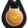 Wonder Woman Classic Logo Black Leather Keychain - 3 of 4